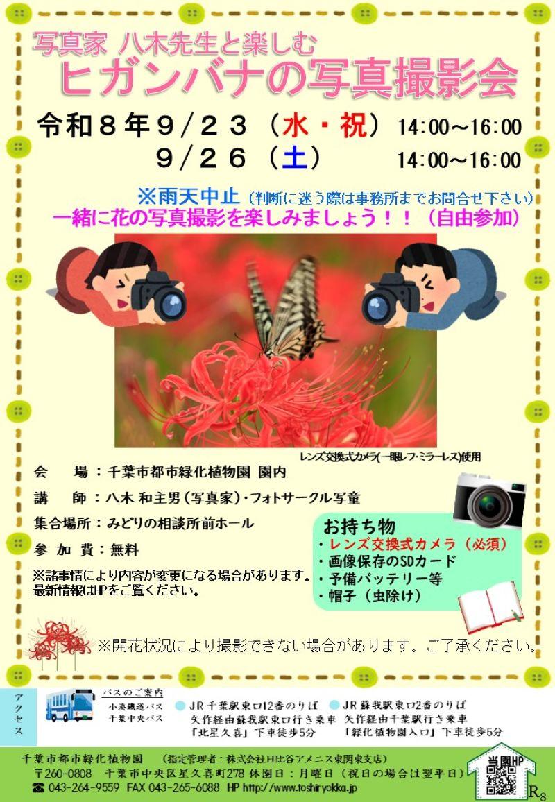 八木先生と楽しむヒガンバナの撮影会